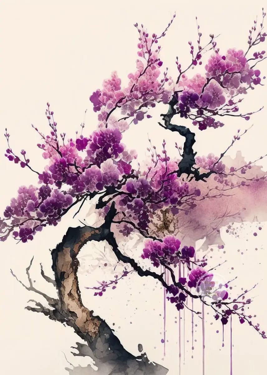 Canvanation 50X70cm / 14 Affiche Japonais Cerisiers En Fleurs Sakura Temple Japon Paysages Mont Fuji