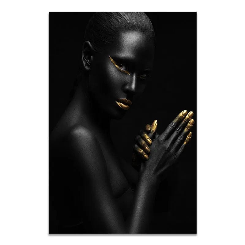 Canvanation PF 783 / 58x90CM Affiche Femme Africaine Noir Or