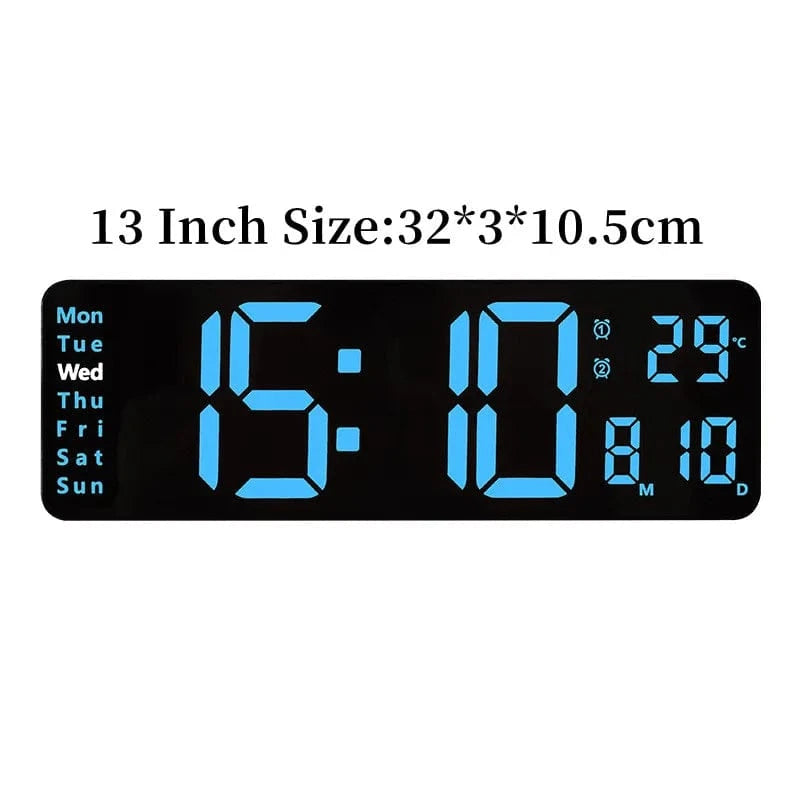 Canvanation 13 cm Bleu Horloge Murale Digitale Grand Format