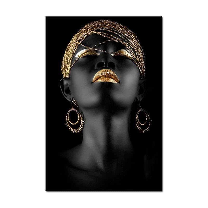 Canvanation PF 248 / 58x90CM Affiche Femme Africaine Noir Or