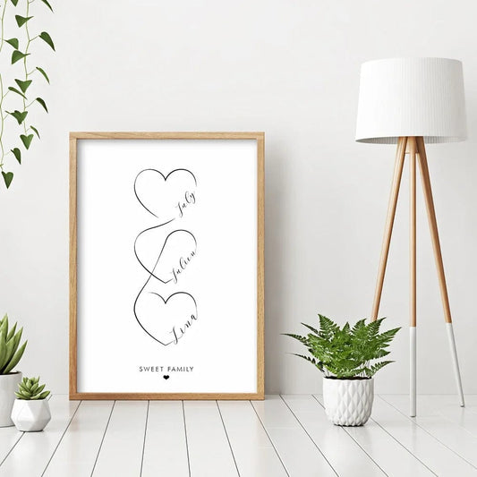 Canvanation Poster Personnalisé Coeur Famille
