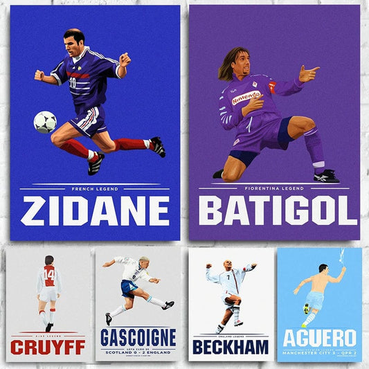 Canvanation Affiche Football - Maradona - Zidane