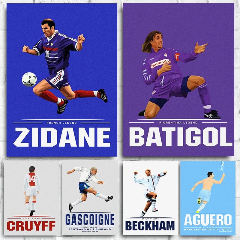 Canvanation Affiche Football - Maradona - Zidane