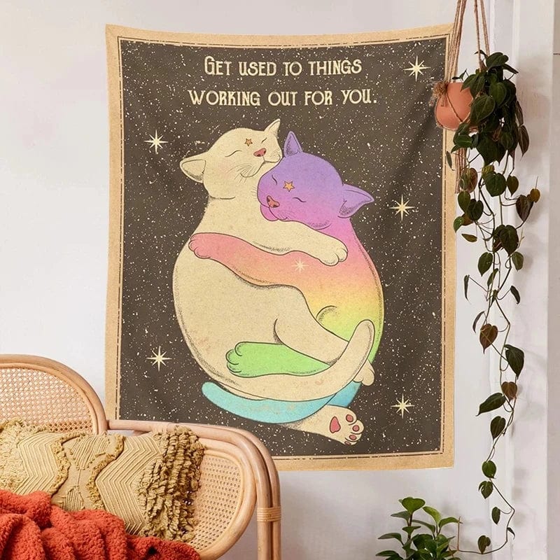 Canvanation 3 / 95X73cm Tapisserie - Soleil lune Chat
