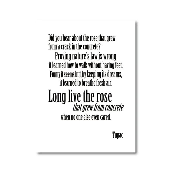 Canvanation cPH1788 / 42x60 cm No Frame Affiche Rap Tupac Shakur Noir Blanc Photographie