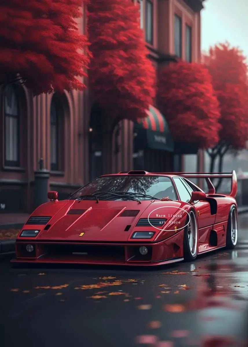 Canvanation 13 / 40x60cm Affiche Voiture De Sport Rouge Ferraris