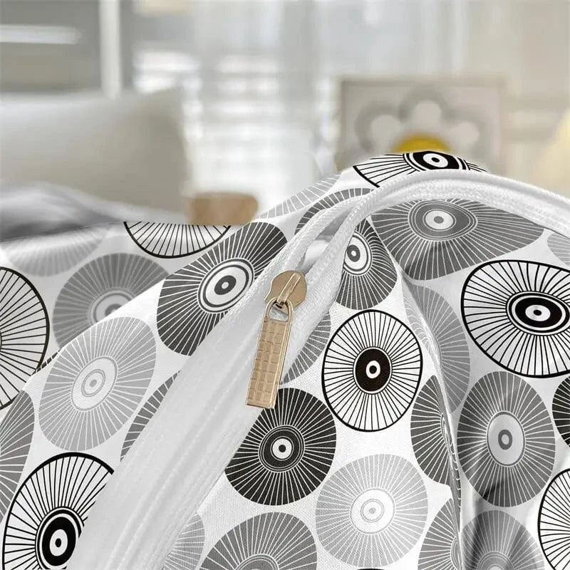 Canvanation Housse De Couette - Gris Et Blanc