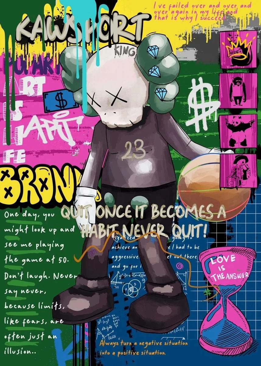 Canvanation 9 / 40X60cm Sans Cadre Poster Street Art Kaws Magasine