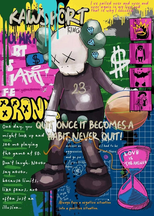 Canvanation 9 / 40X60cm Sans Cadre Poster Street Art Kaws Magasine