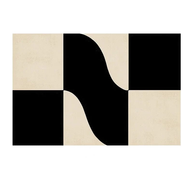 Canvanation H / 200x300cm Tapis De Chambre - Noir Et Blanc Géométrique
