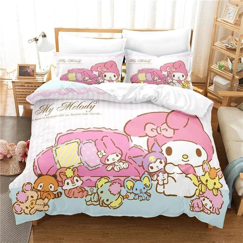Canvanation D 1 / US 203x228cm 3PCS Housse De Couette - Kawai Hello Kitty