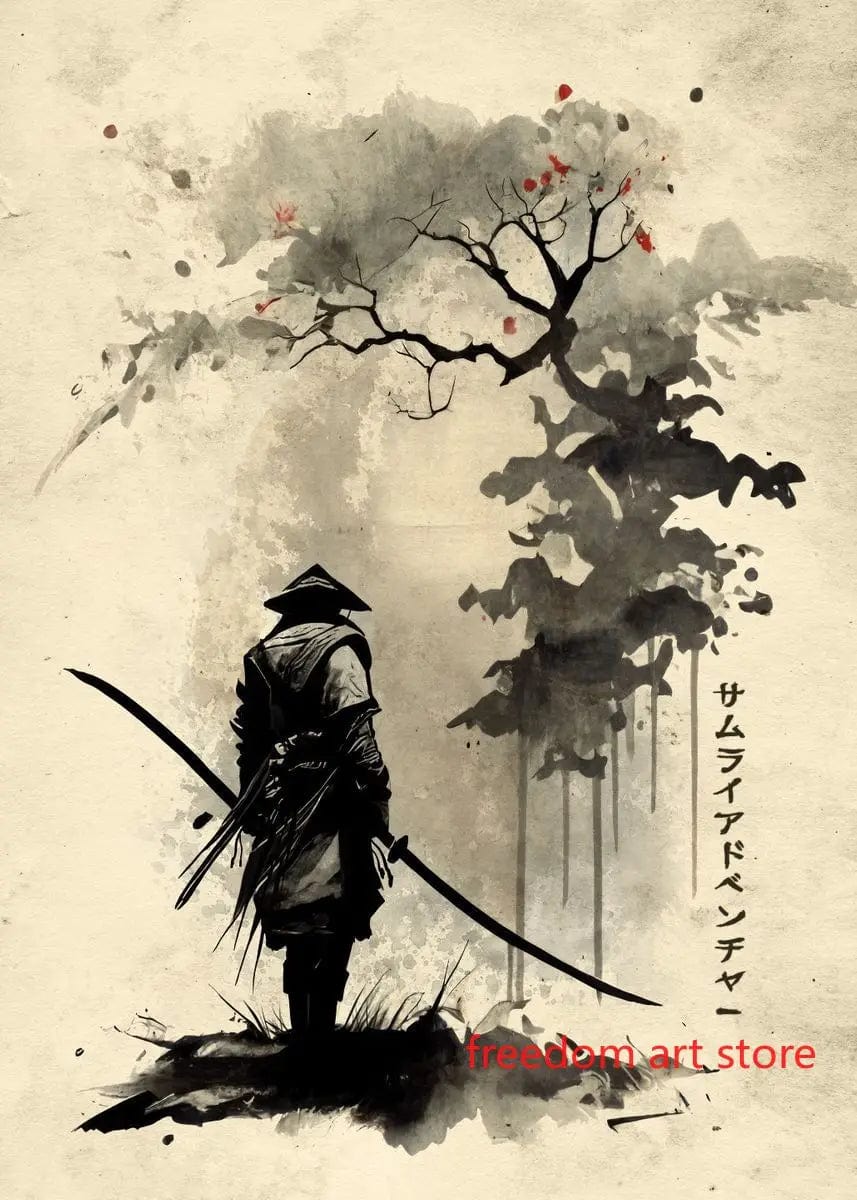 Canvanation Poster D'art Japonais Geisha Samurai