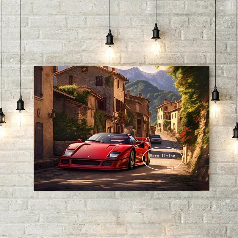 Canvanation Affiche Voiture De Sport Rouge Ferraris