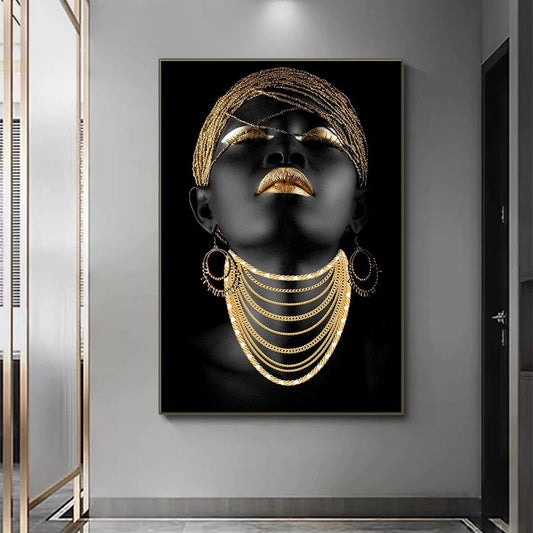 Canvanation Affiche Femme Africaine Noir Coloré