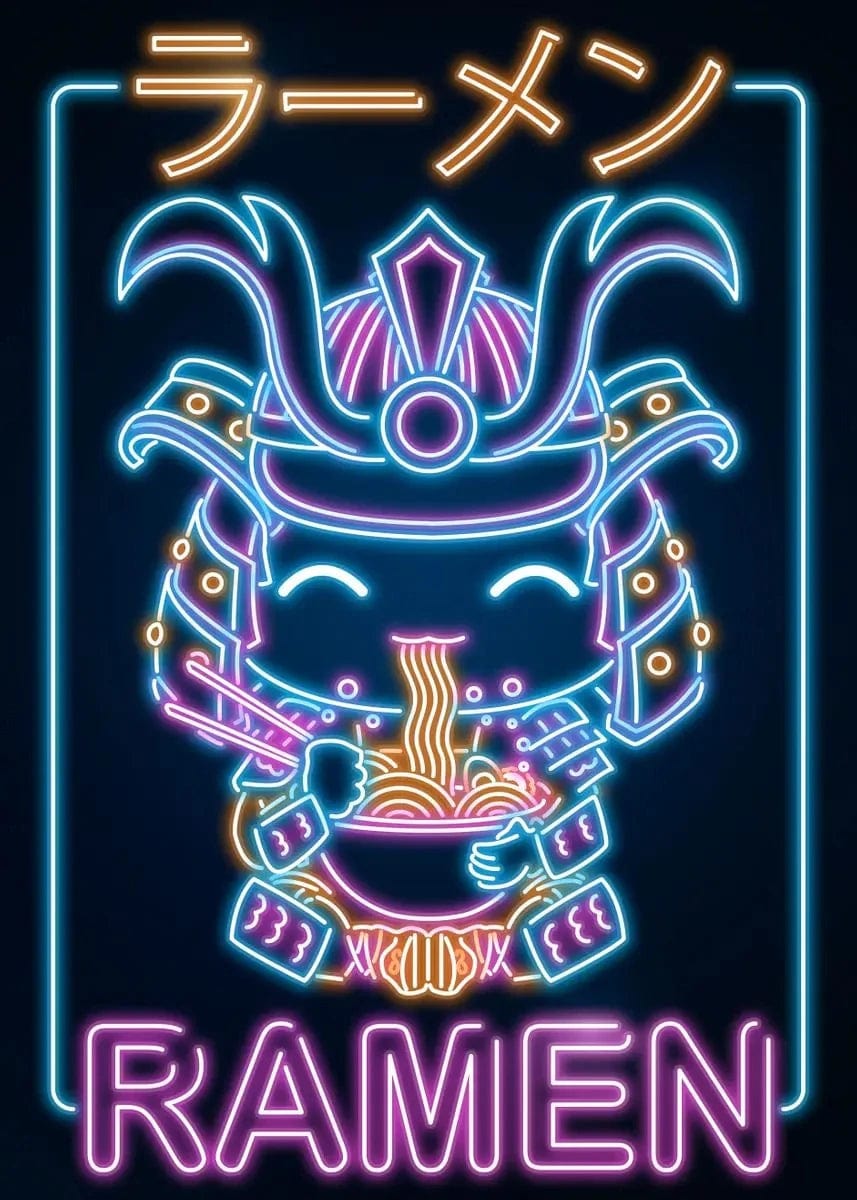 Canvanation 23 / 30x42cm Affiche Japonais Neon Retro Nourriture Ramen