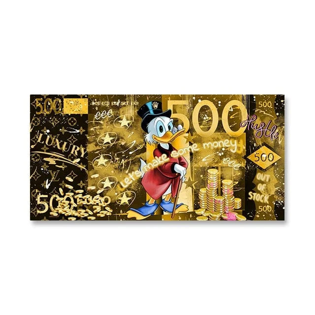 Canvanation SW8710 / 55x110 cm Affiche Pop Art Picsou Billet De Banque