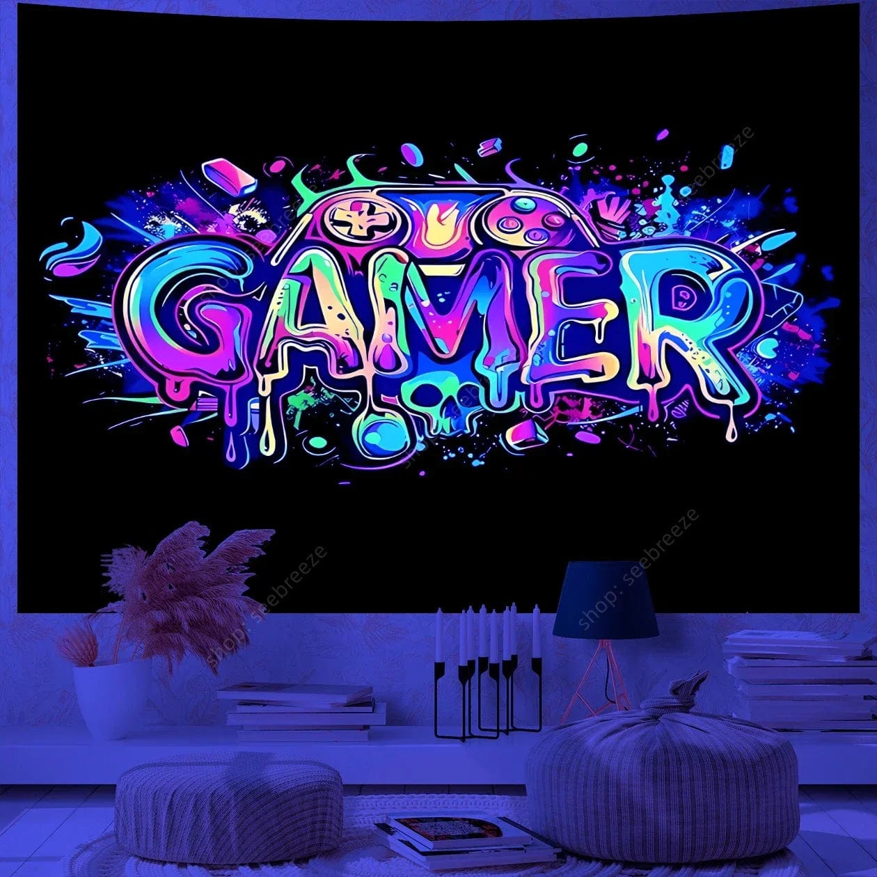 Canvanation WF1613 / 73x95cm Tapisserie pour Chambre de Gamer - L'accessoire ultime pour une déco immersive 🎮