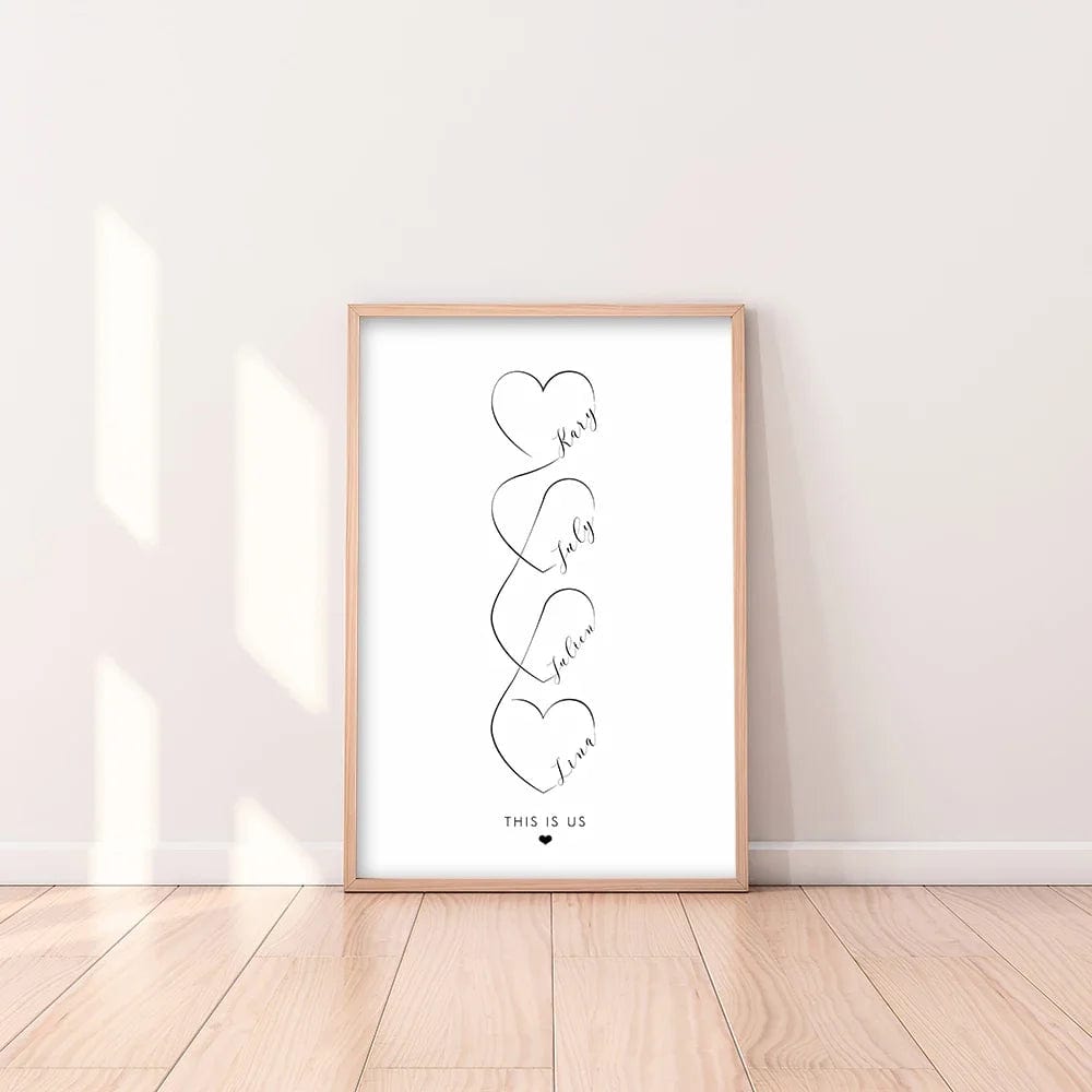 Canvanation Poster Personnalisé Coeur Famille