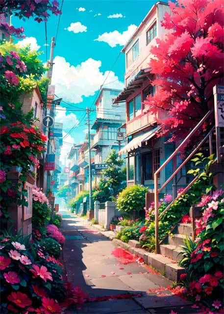 Canvanation Ivory / 50x70cm Affiche Paysage Japonais De Rue