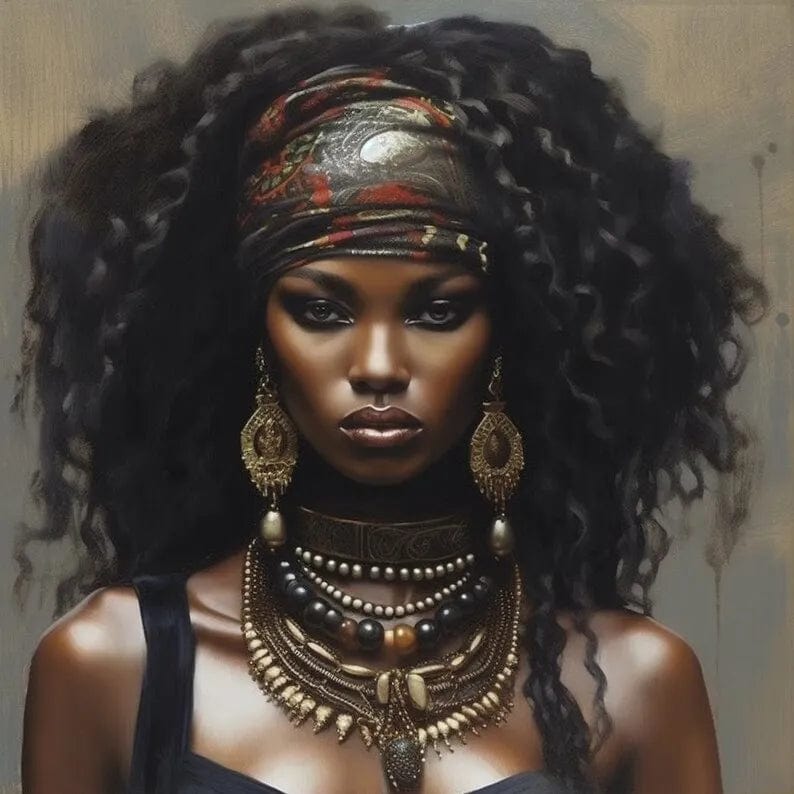 Canvanation PF30089 / 50x50cm Affiche Femme Africaine Tribu