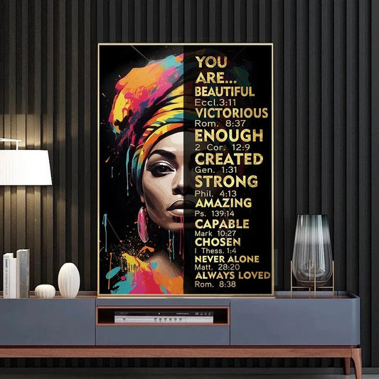 Canvanation Affiche Citation You Are Beautiful Africaine