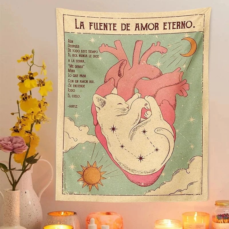 Canvanation 4 / 95X73cm Tapisserie - Soleil lune Chat