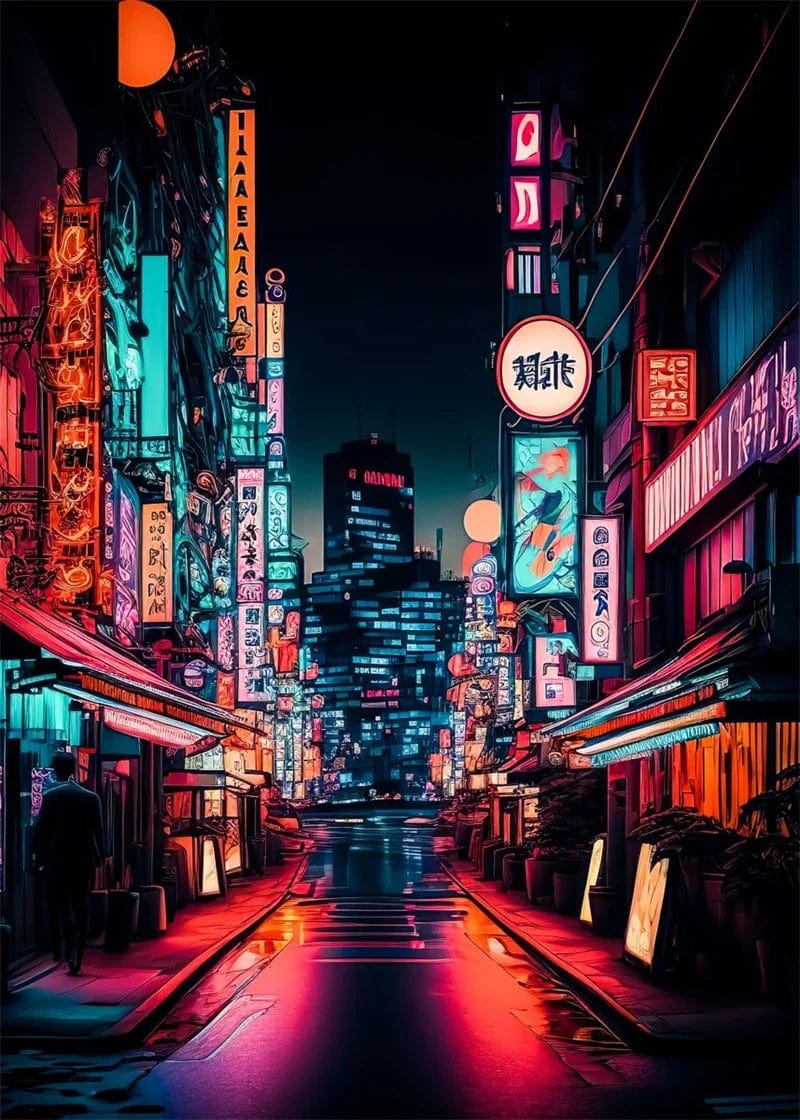 Canvanation 10 / 50x70cm Affiche Pop Art Neon Japon Tokyo Rue