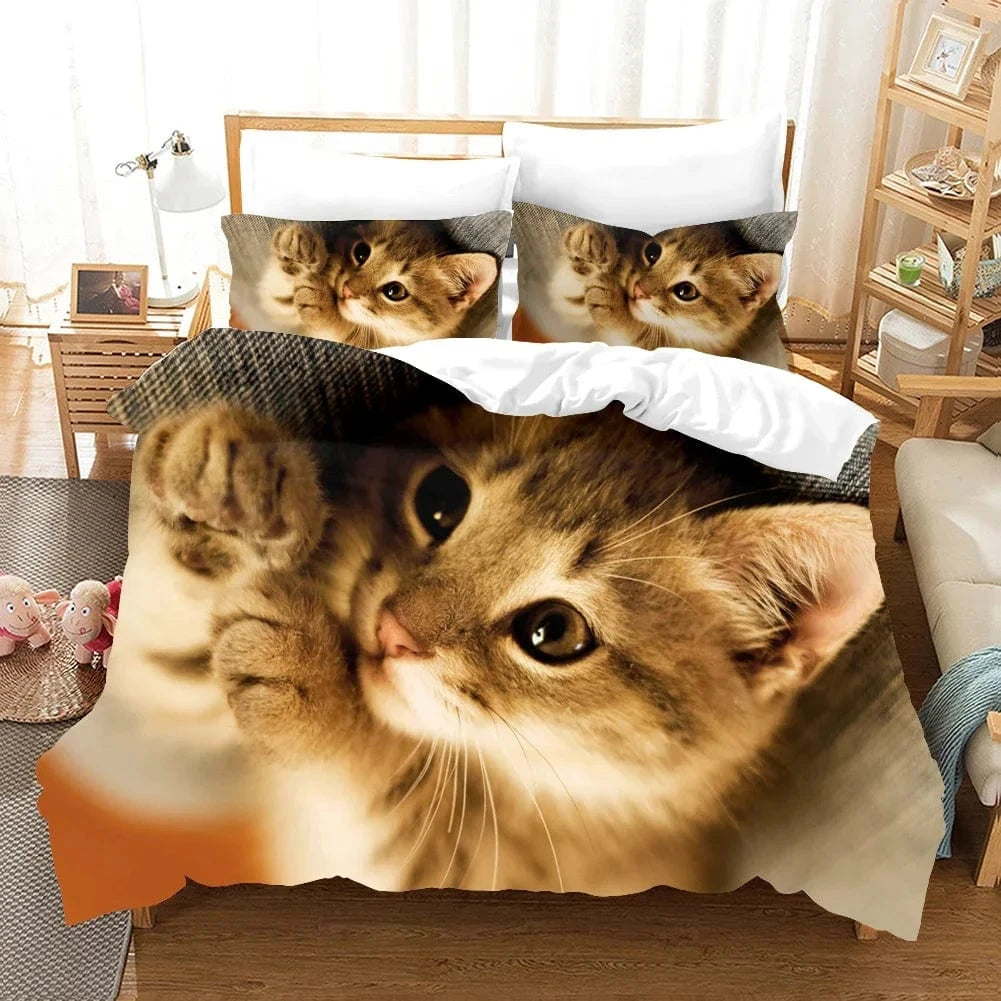 Canvanation Housse De Couette - 3D Cute Chat