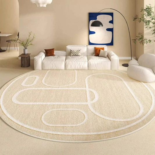 Canvanation Tapis De Salon Rond Beige Salon