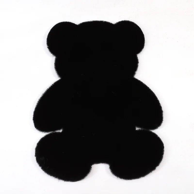 Canvanation Noir / 45cmx60cm Tapis De Chambre - En forme D'ours