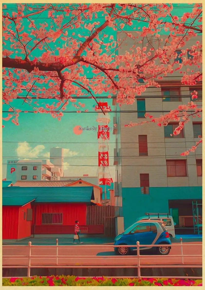 Canvanation L212 17 / 30X21CM Poster Ville Vintage Japon Ville De Nuit