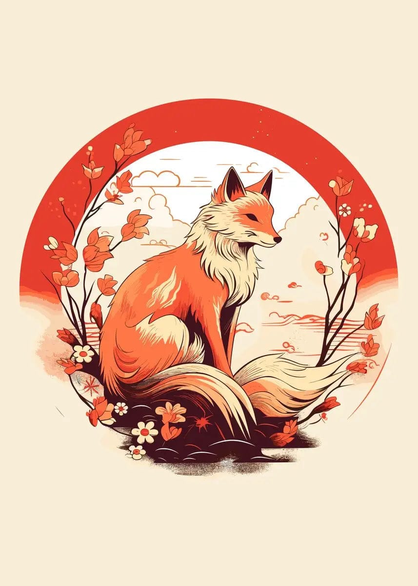 Canvanation 40X60cm / 9 Poster Japonais  Fox Kitsune
