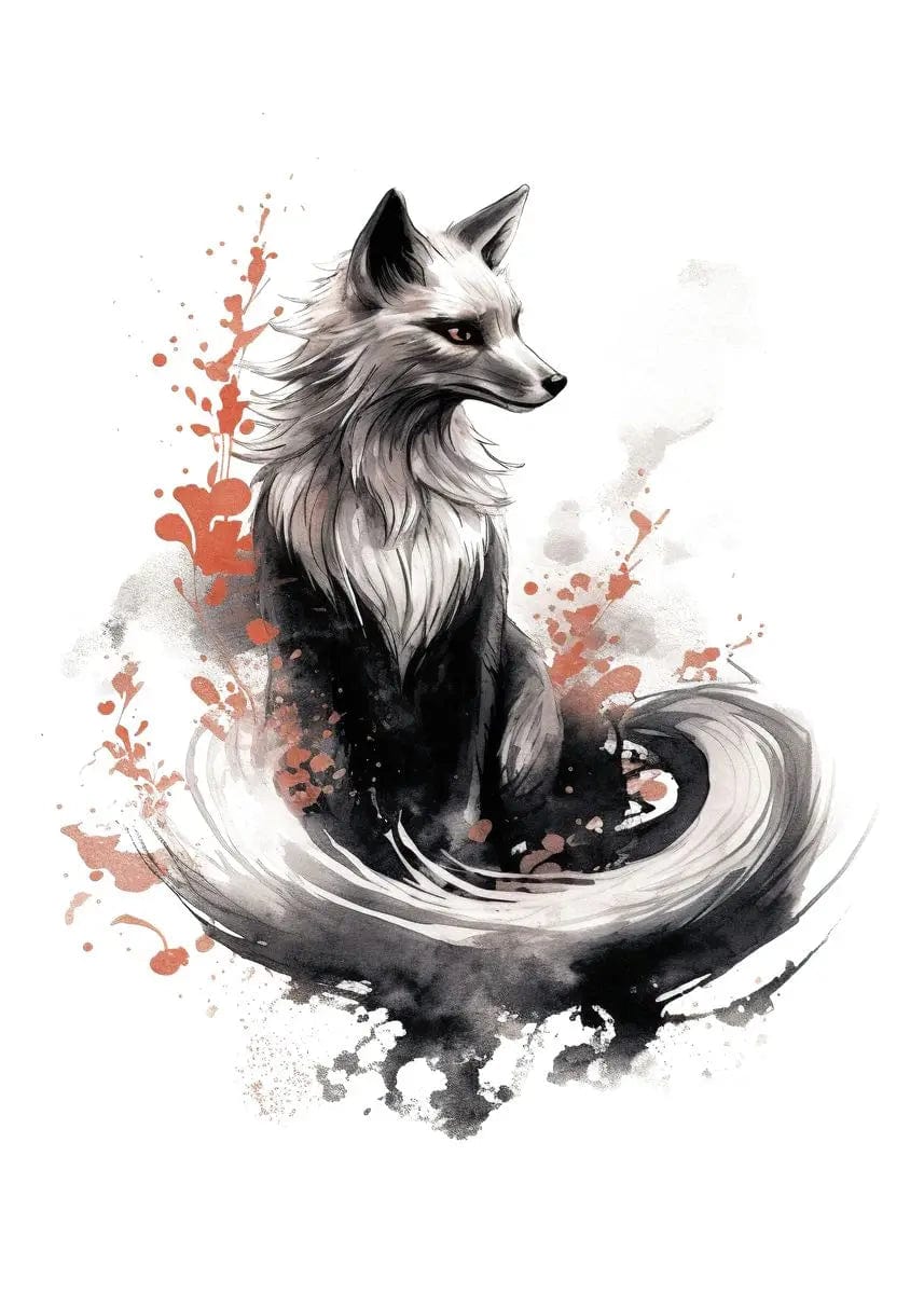 Canvanation 40X60cm / 6 Poster Japonais  Fox Kitsune