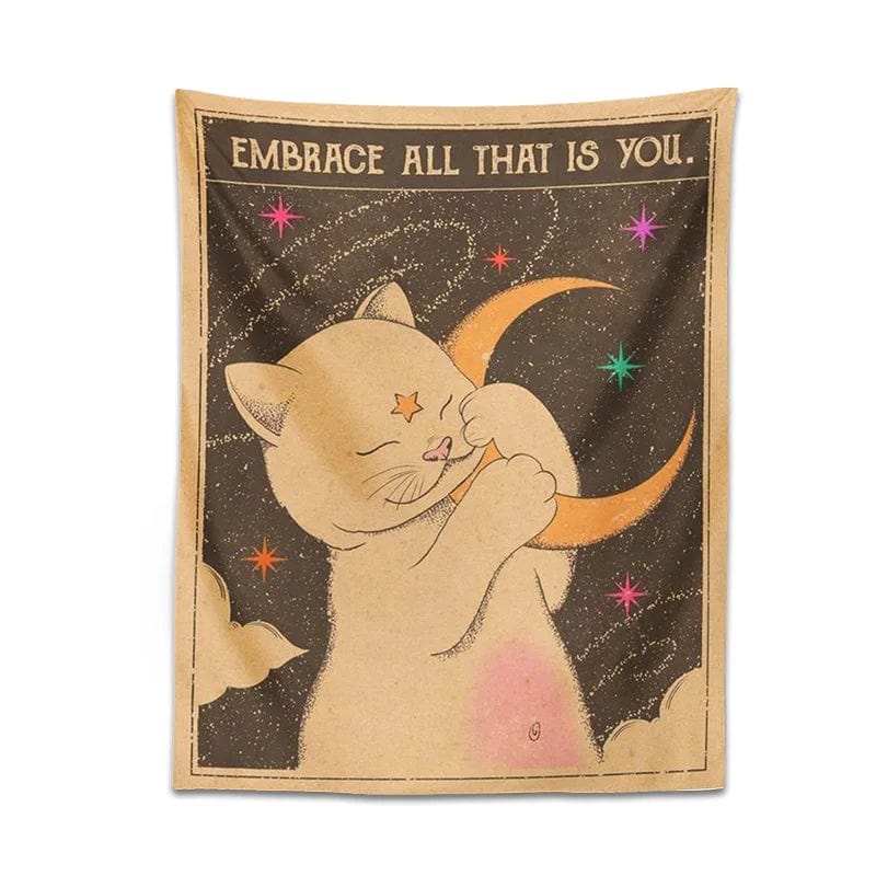 Canvanation 2 / 95X73cm Tapisserie - Soleil lune Chat