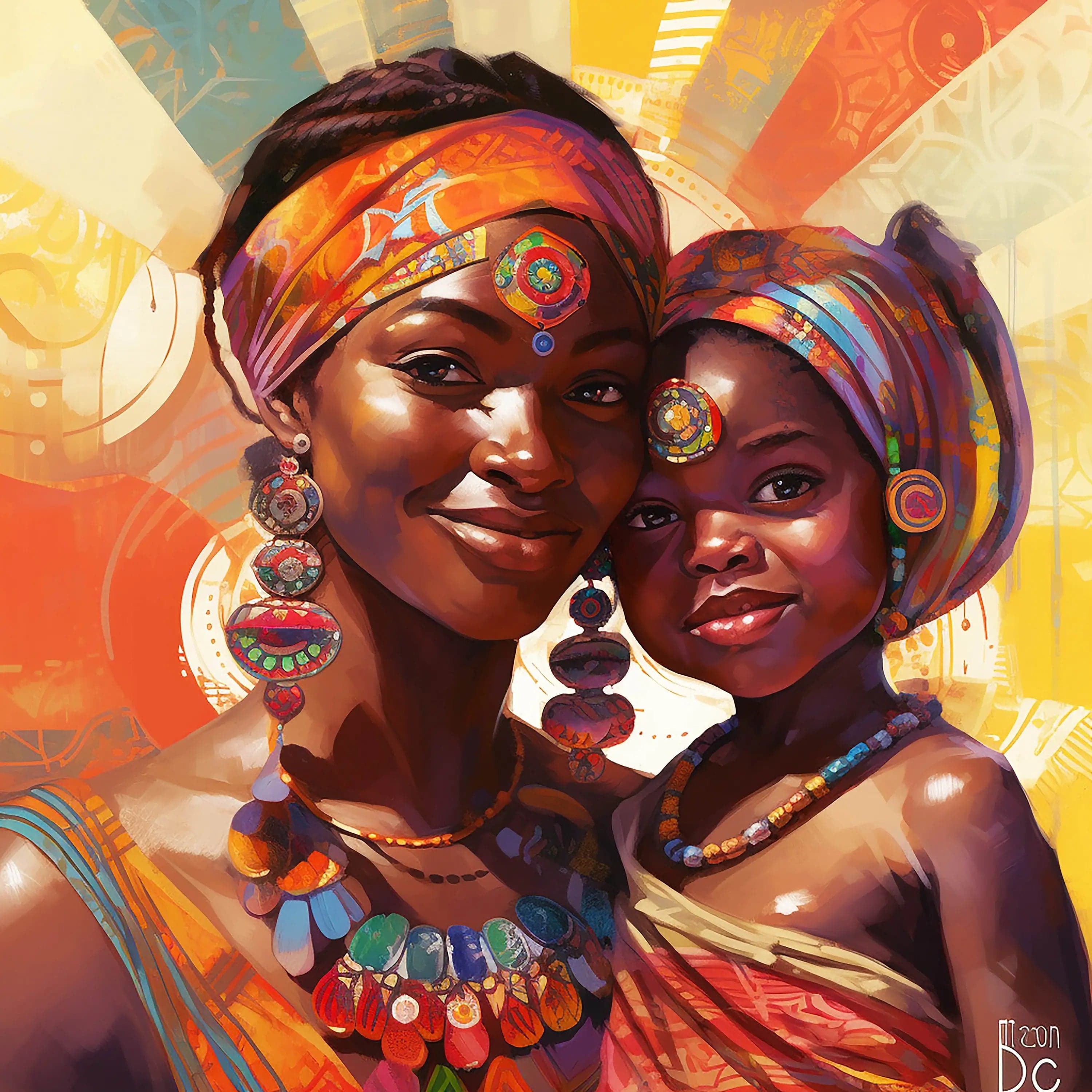 Canvanation PF 31054 / 80x80cm Affiche Femme Africaine Coloré