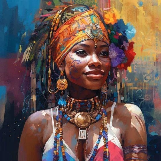 Canvanation PF26328 / 50x50cm Affiche Africain Femmes Et Enfants