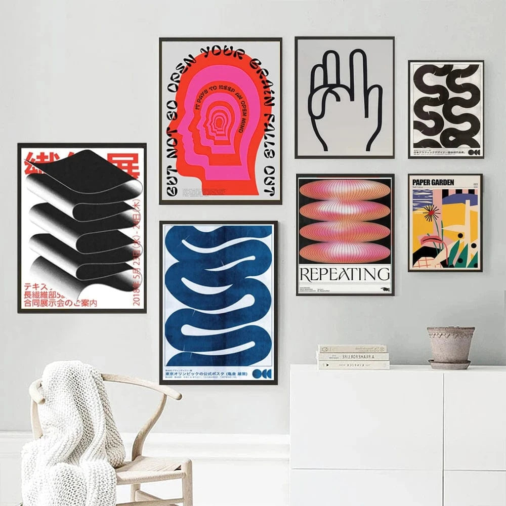 Canvanation Affiche Japonais Vintage Abstrait Open Your Mind