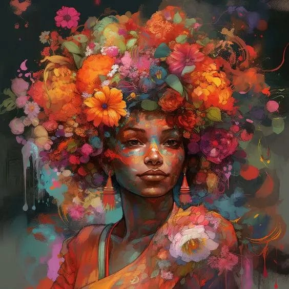 Canvanation 26 / 50x50cm Affiche Africain Femmes Et Enfants