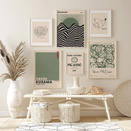 Canvanation Affiche Matisse Fleurs Vert Vintage