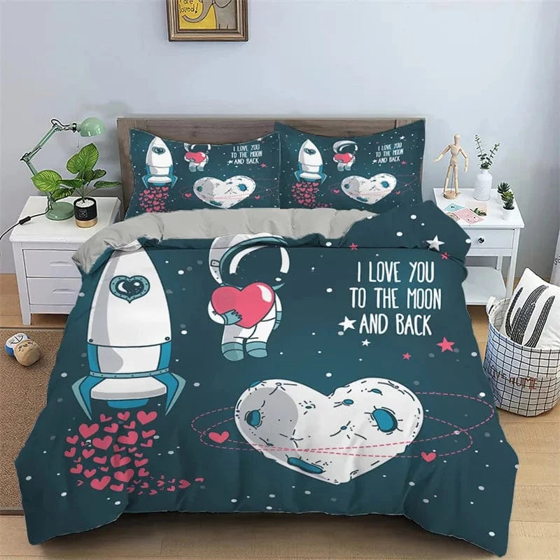 Canvanation 12 / 240x210cm 3pcs Housse De Couette + Taies D'Oreillers - 3D Coeur