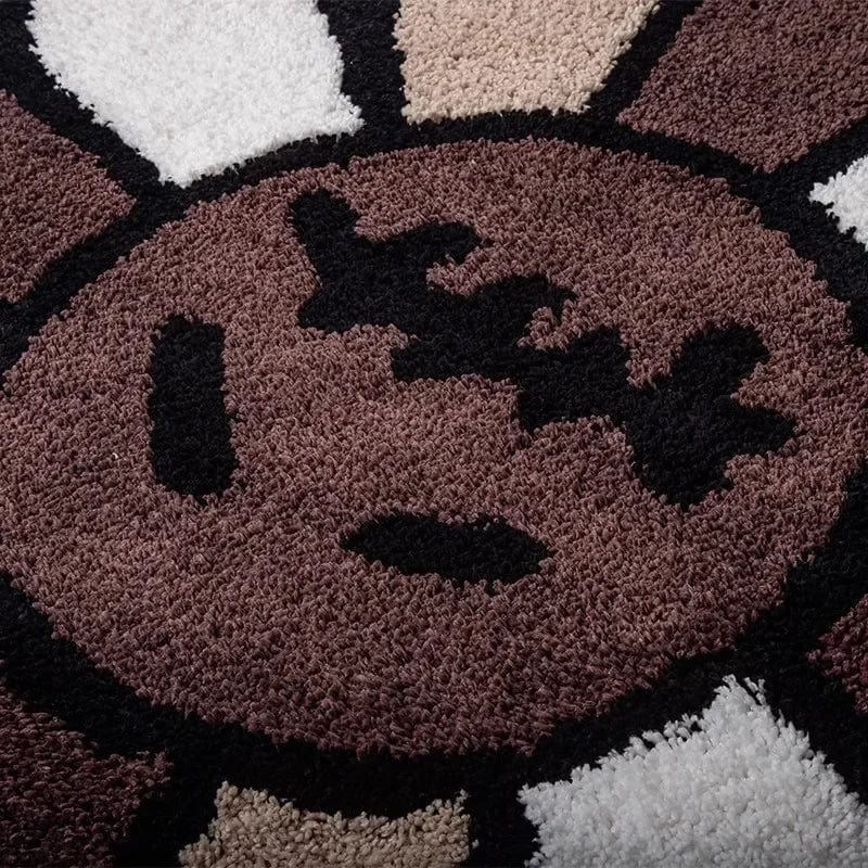 Canvanation Tapis De Chambre - Aesthetic Sunflower Noir Et Marron