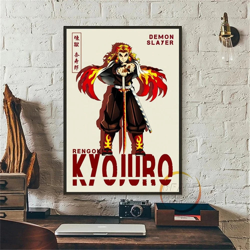 Canvanation Rengoku Kyoujurou / 55X80cm Affiche Anime Demon Slayer Japonais