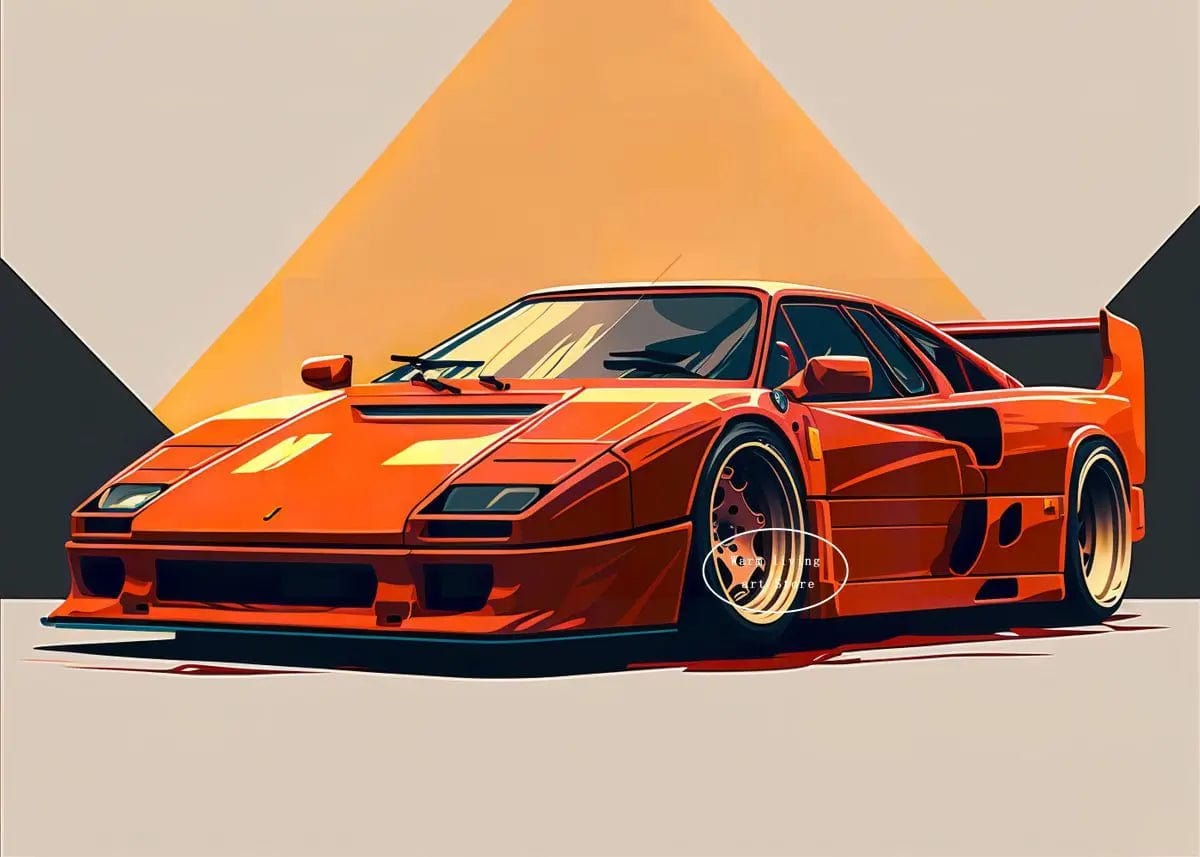 Canvanation 27 / 40x60cm Affiche Voiture De Sport Rouge Ferraris