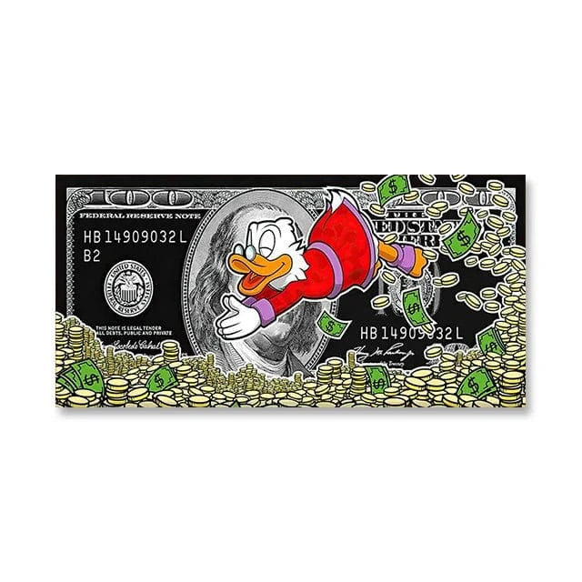 Canvanation SW8712 / 55x110 cm Affiche Pop Art Picsou Billet De Banque