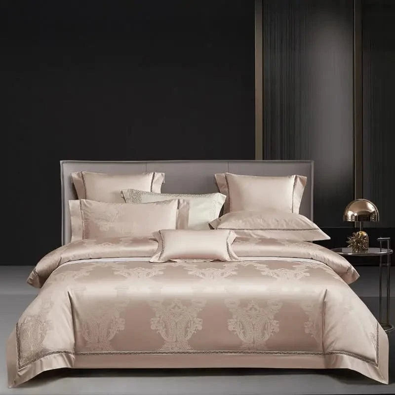 Canvanation 3 / Famille 150 x 210 cm 8Pcs / Ensemble de literie IVANA - Drap Housse + Housse De Couette + Oreiller en coton égyptien de luxe Bleu Gris