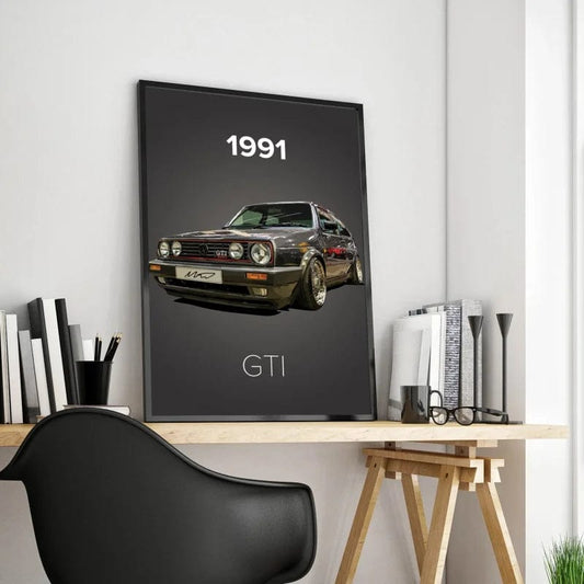 Canvanation Affiche Voiture Vintage Mustang Golf SS