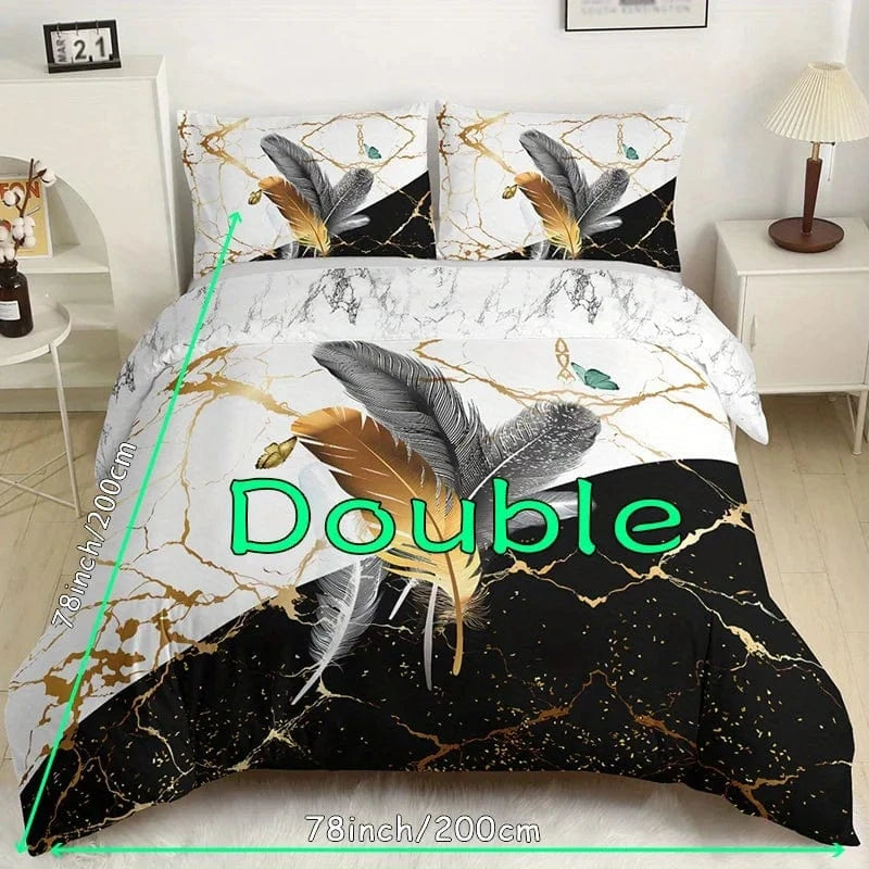 Canvanation Housse De Couette - 3pcs Plume Or