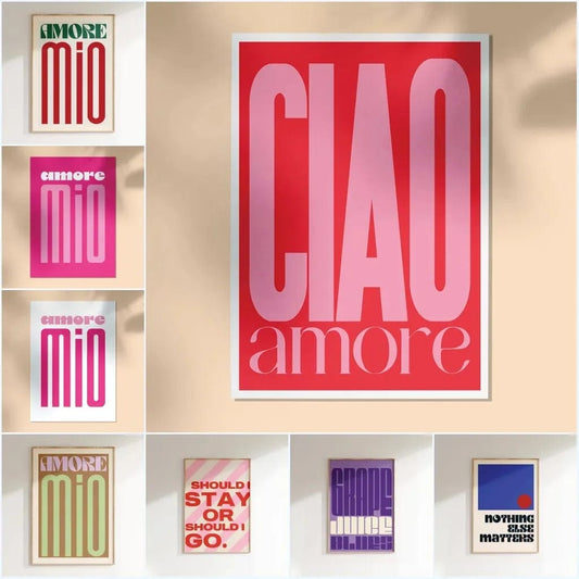 Canvanation Affiche Citation Ciao Amore Espagnol