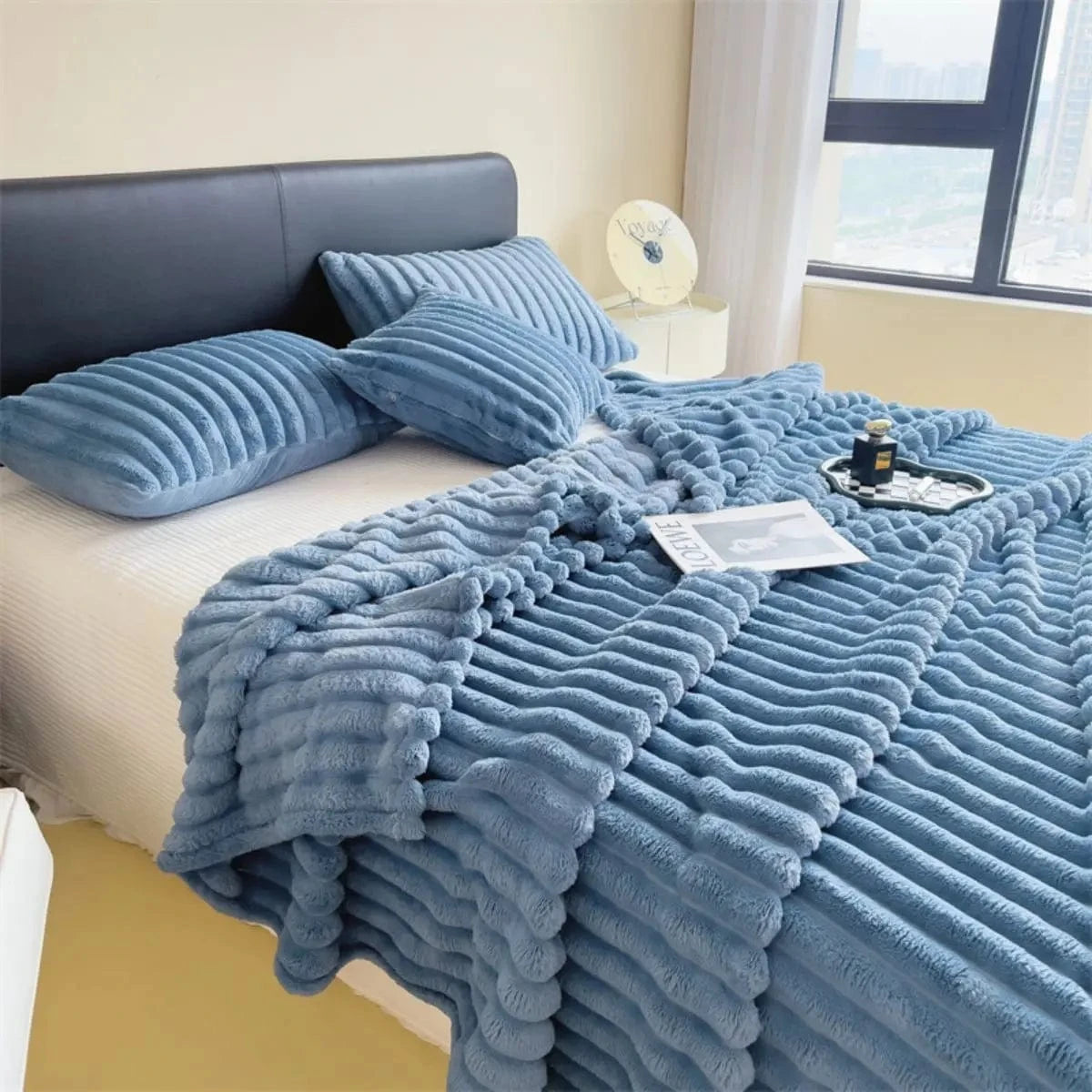 Canvanation Bleu / 70x100cm Couverture Polaire En 100% Polyester