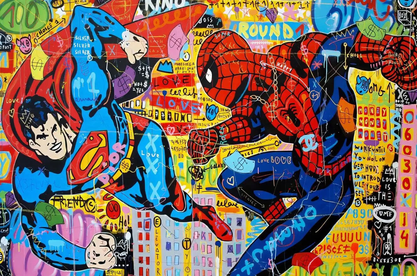 Canvanation PF2631 / 70x90cm Affiche Street Art Super Héros